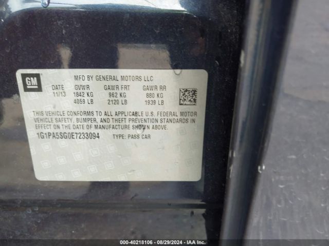 1G1PA5SG0E7233094 Chevrolet Cruze Ls Auto