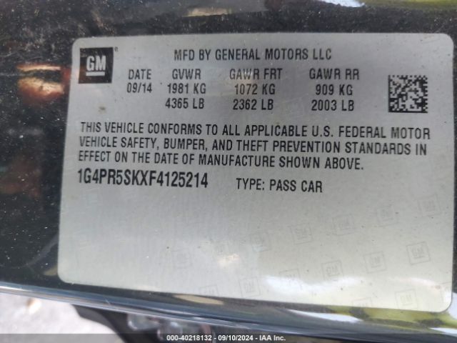 1G4PR5SKXF4125214 Buick Verano Convenience Group