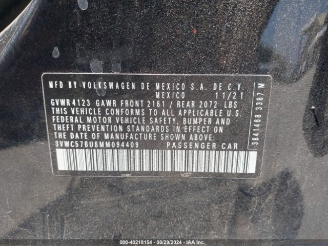 2021 VOLKSWAGEN JETTA 3VWC57BU8MM094409 Photo 8