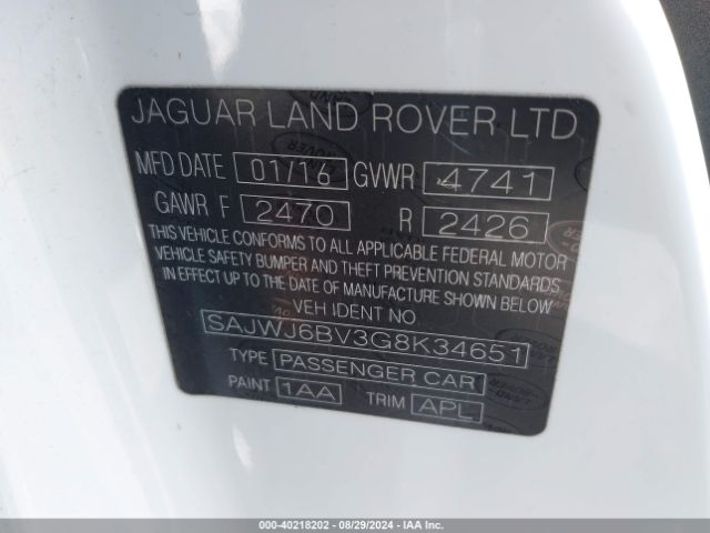 SAJWJ6BV3G8K34651 Jaguar F-TYPE S