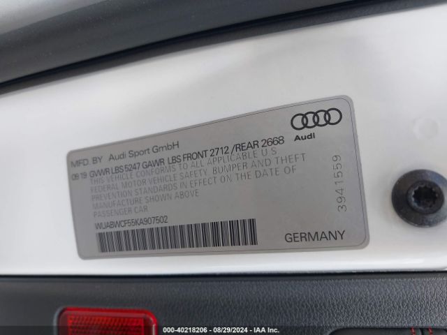 WUABWCF55KA907502 Audi Rs 5 2.9t
