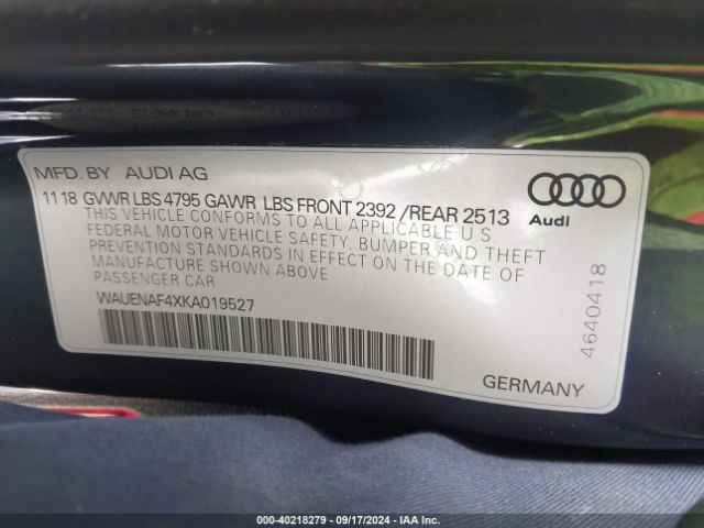 WAUENAF4XKA019527 Audi A4 45 Premium