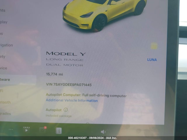 7SAYGDEE9PA071445 Tesla Model Y Awd/long Range Dual Motor All-wheel Drive