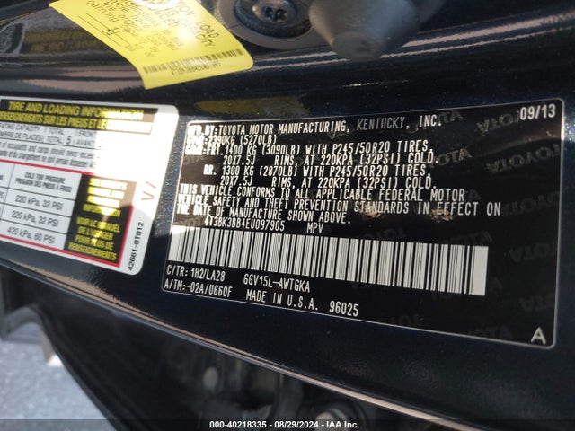 Toyota Venza Limited V6 2014 4T3BK3BB4EU097905 Image 9