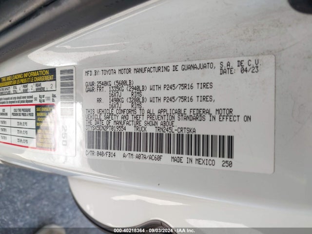 Toyota Tacoma Sr 2023 3TYSX5EN2PT019554 Image 9