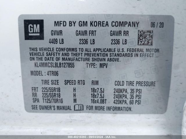 KL4MMCSL8LB127855 Buick Encore Gx Awd Preferred