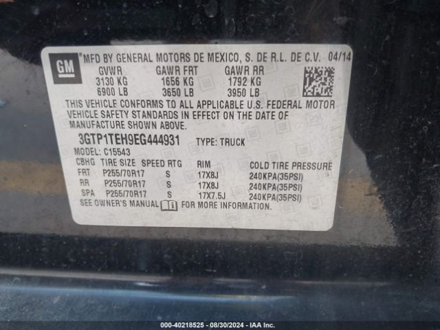 3GTP1TEH9EG444931 GMC SIERRA 1500