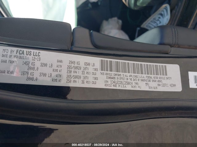 1C4RJECG9LC258014 Jeep Grand Cherokee High Altitude 4x2
