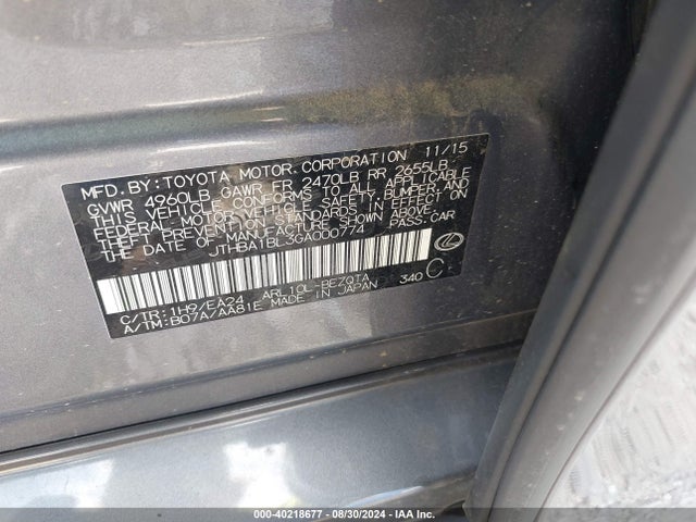 JTHBA1BL3GA000774 Lexus GS 200T