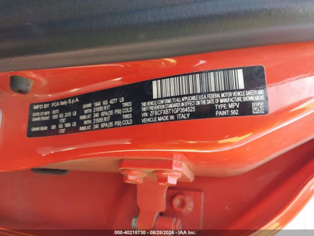 ZFBCFXBT1GP364525 Fiat 500x Easy
