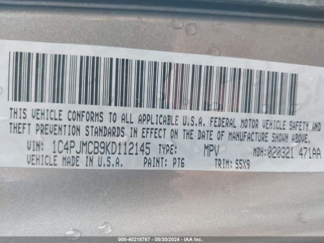 1C4PJMCB9KD112145 Jeep Cherokee Latitude 4x4