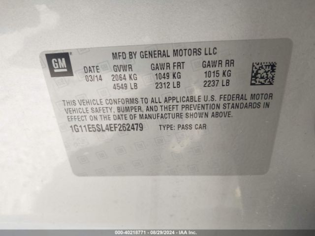 1G11E5SL4EF262479 Chevrolet MALIBU 2LT