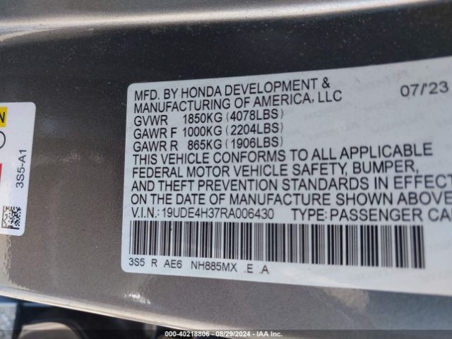 19UDE4H37RA006430 Acura Integra A-spec