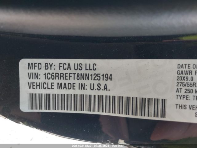 1C6RREFT8NN125194 RAM 1500 Big Horn  4x2 5'7 Box