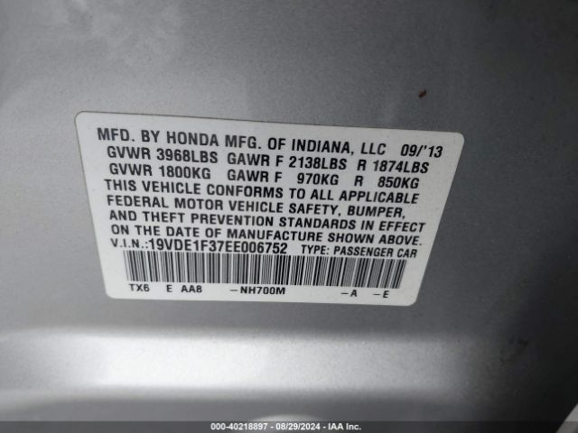 19VDE1F37EE006752 Acura Ilx 2.0l