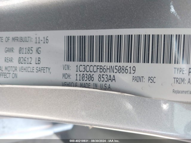 1C3CCCFB6HN508619 Chrysler 200 Touring
