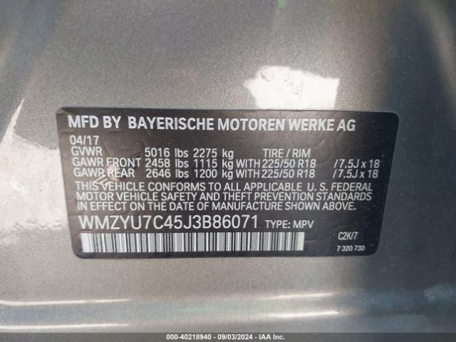 WMZYU7C45J3B86071 Mini E Countryman Cooper S