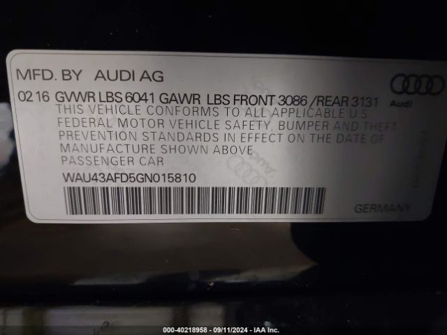 WAU43AFD5GN015810 Audi A8 L 4.0t Sport
