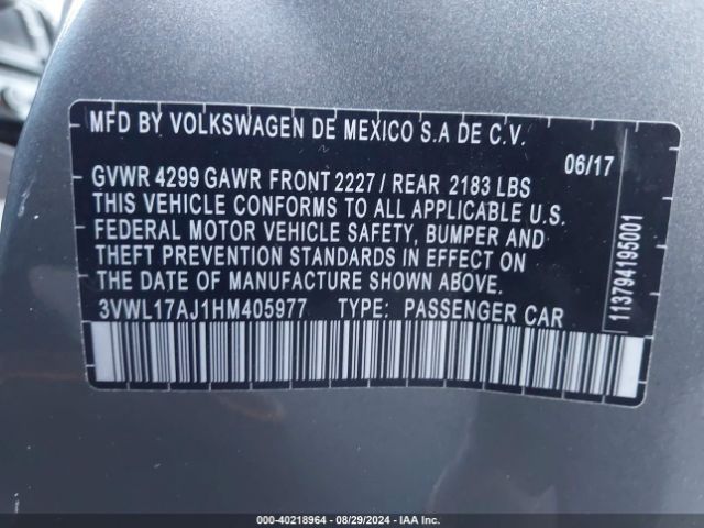 3VWL17AJ1HM405977 Volkswagen Jetta 1.8t Sel/1.8t Sel Premium