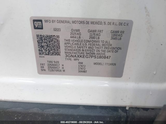 3GNAXKEG7PS180847 Chevrolet Equinox Fwd Lt