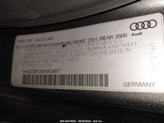 WAU2GBFCXEN003657 Audi A7 3.0t Premium Plus