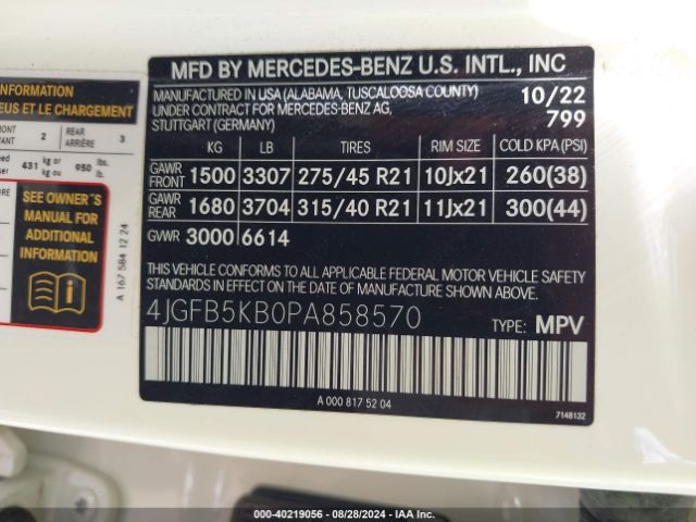 4JGFB5KB0PA858570 Mercedes-Benz Gle 450 4matic