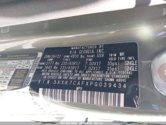 5XYK7CAFXPG039434 KIA Sportage X-pro Prestige