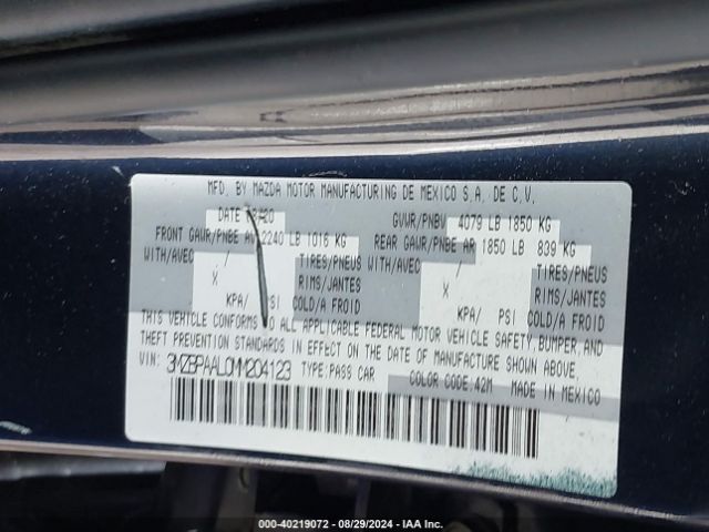 3MZBPAAL0MM204123 Mazda Mazda3 2.5 S