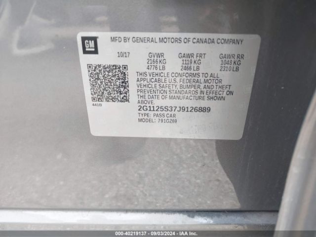 2G1125S37J9126889 Chevrolet IMPALA 2LZ