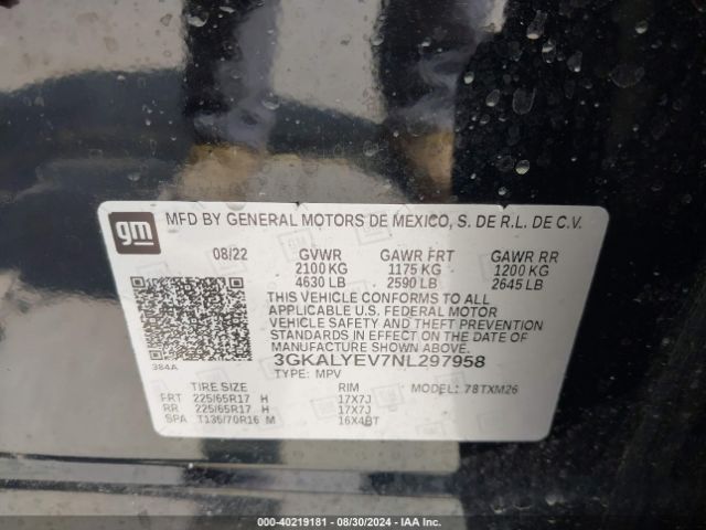 3GKALYEV7NL297958 GMC Terrain Awd At4