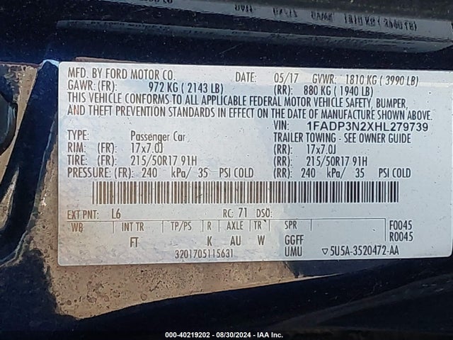 Ford Focus Titanium 2017 1FADP3N2XHL279739 Image 9