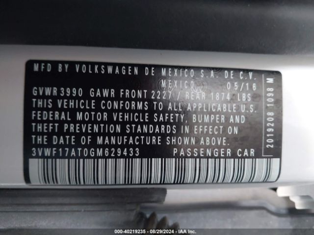 3VWF17AT0GM629433 Volkswagen Beetle 1.8t S