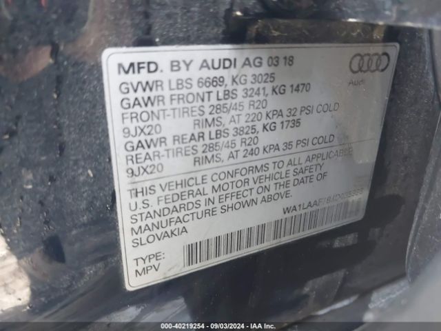 WA1LAAF79JD035998 Audi Q7 3.0t Premium