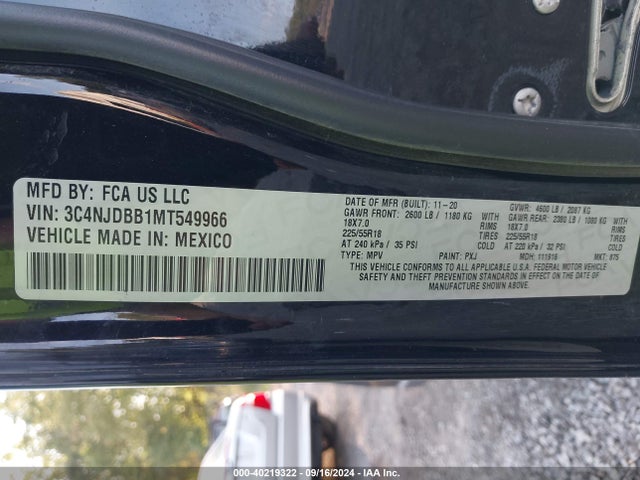 3C4NJDBB1MT549966 Jeep Compass Altitude 4x4