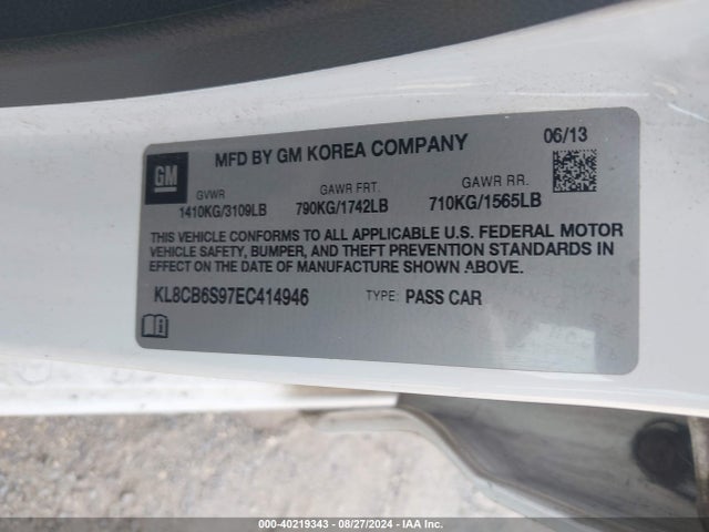 Chevrolet Spark Ls Auto 2014 KL8CB6S97EC414946 Image 9