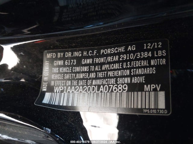 2013 PORSCHE CAYENNE WP1AA2A20DLA07689 Photo 8