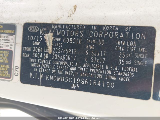 KNDMB5C19G6164190 KIA SEDONA LX