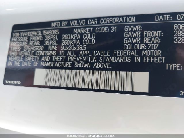 YV4102PK3L1549095 Volvo Xc90 T5 Momentum 7 Passenger