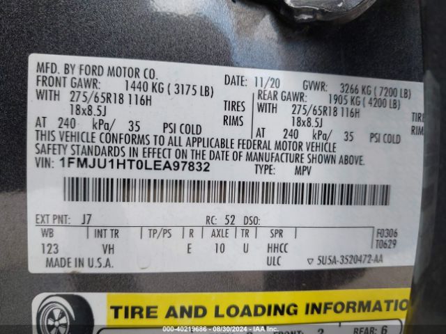 1FMJU1HT0LEA97832 Ford Expedition Xlt