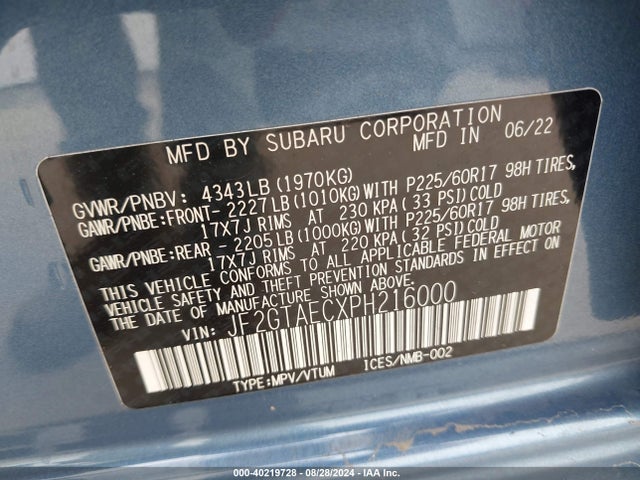 Subaru Crosstrek Premium 2023 JF2GTAECXPH216000 Image 9