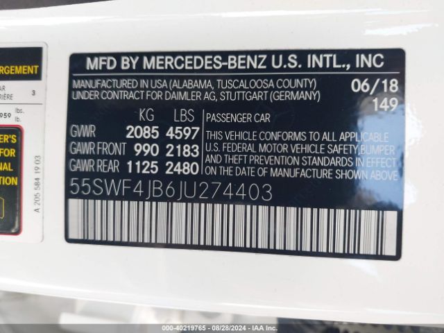 55SWF4JB6JU274403 Mercedes-Benz C 300
