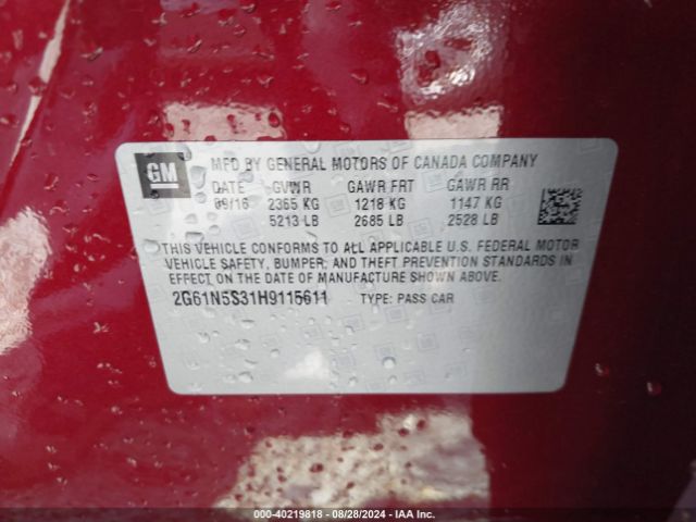 2G61N5S31H9115611 Cadillac XTS LUXURY