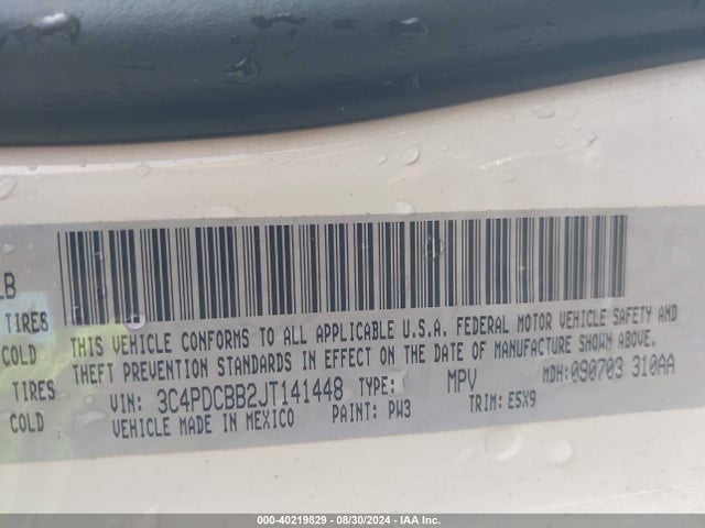 Dodge Journey Sxt 2018 3C4PDCBB2JT141448 Image 9