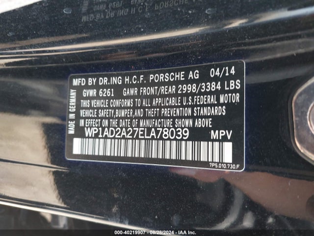 2014 PORSCHE CAYENNE WP1AD2A27ELA78039 Photo 8