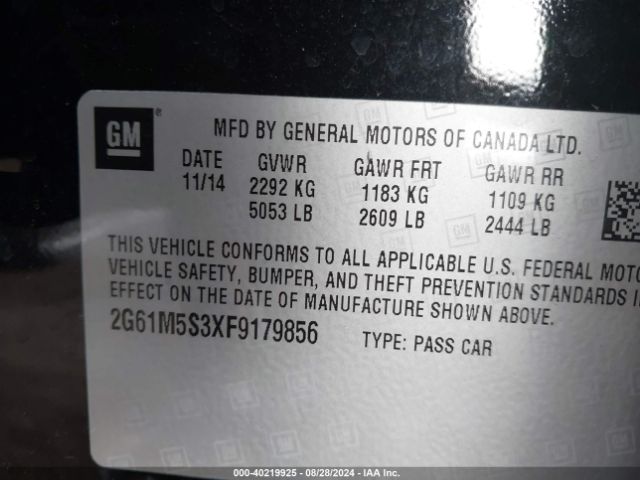 2G61M5S3XF9179856 Cadillac XTS LUXURY