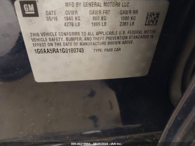 1G6AA5RA1G0180743 Cadillac Ats Standard