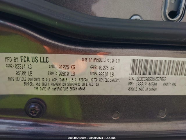 2C3CCABG9KH537862 Chrysler 300 300s