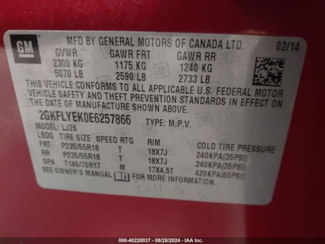 2GKFLYEK0E6257866 GMC Terrain Slt-2