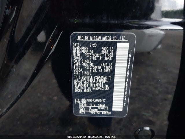 JN8AY2NE4L9782417 Nissan Armada Platinum 4wd