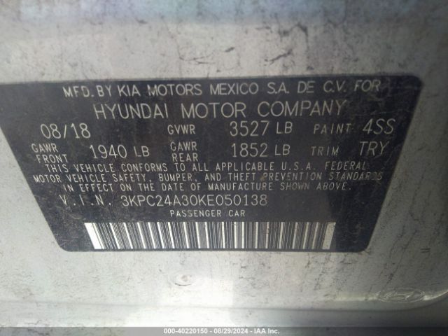 3KPC24A30KE050138 Hyundai ACCENT SE